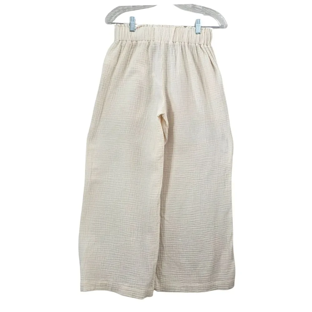ban jara Gauzy Cotton Lightweight Pull-on Pants Size M Beachy Coastal Casual